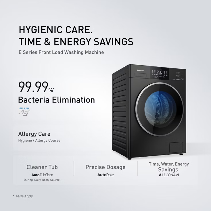 Panasonic NA-25CEW1BPH 12.5kg Front Load Inverter Washing Machine - 2026 Model