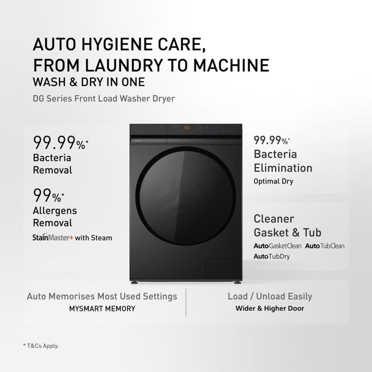 Panasonic NA-S20DG1BPH 10kg washing / 7kg drying Combo Front Load Inverter Washing Machine - 2026 Model